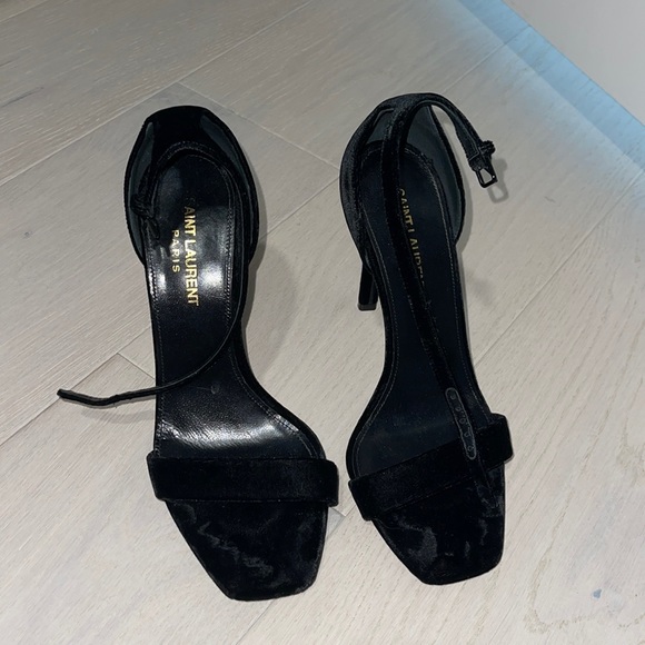 Yves Saint Laurent Shoes - YSL BLACK VELVET HEELS